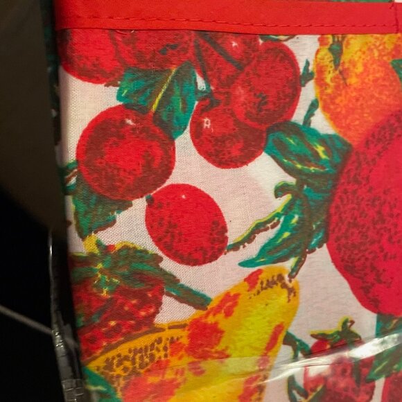 1996 Better Home Deluxe Printed Cotton Kitchen Apron Soft Vinyl Back Apron NWOT - Picture 5 of 11